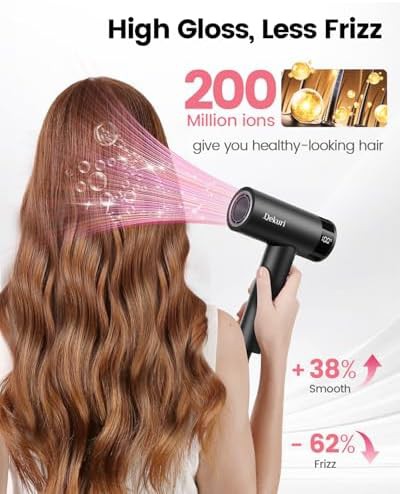 Black Ionic Hair Dryer with Diffuser Attachment — photo 3