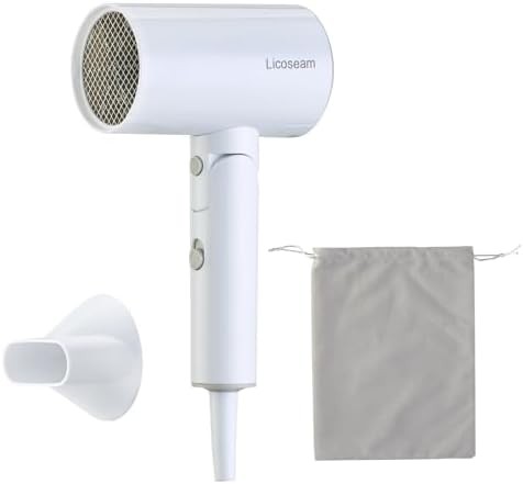 White Foldable Hair Dryer with Pouch