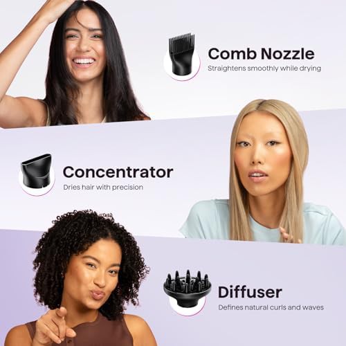 Black ionic hair dryer and flat iron set — photo 4