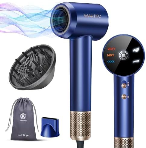 Blue hair dryer for curly hair
