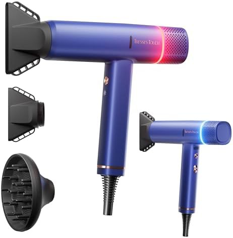 Blue ionic hair dryer with long cord