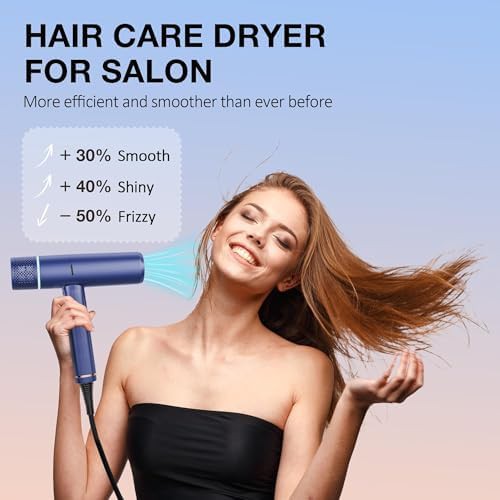 Blue ionic hair dryer with long cord — photo 4