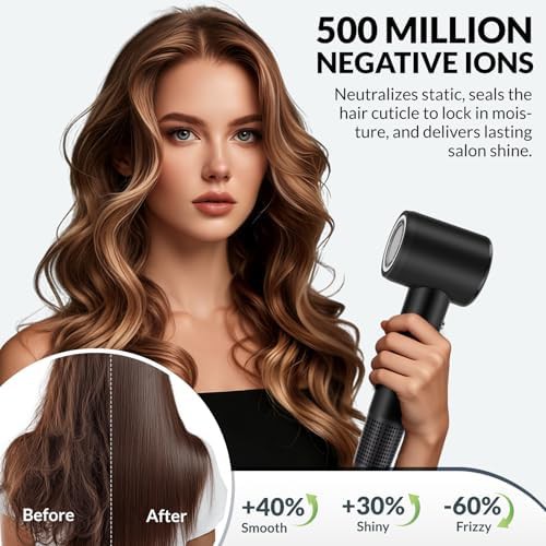 Black professional salon ionic hair dryer — photo 3