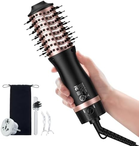 Mini travel dual voltage hot air brush