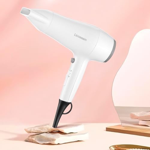 White Compact Hair Dryer with Diffuser — photo 3