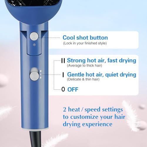 Blue Small Foldable Travel Hair Dryer — photo 3