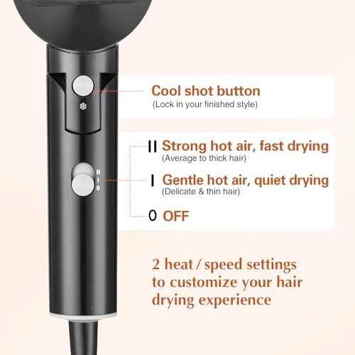 Black Small Foldable Travel Hair Dryer — photo 3
