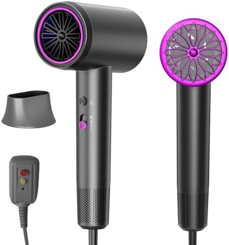Black Travel Ionic Dryer with Secure Lock