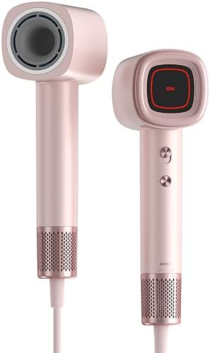 Pink ionic quiet travel hair dryer
