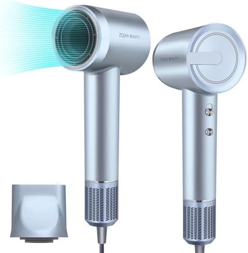 Silver Blue Travel Ionic Hair Dryer