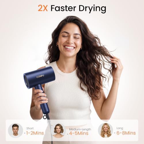 Foldable mini ionic dryer in blue — photo 3
