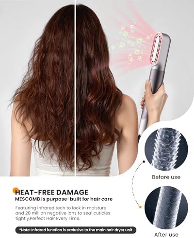 Purple infrared dual voltage hair dryer brush — photo 4
