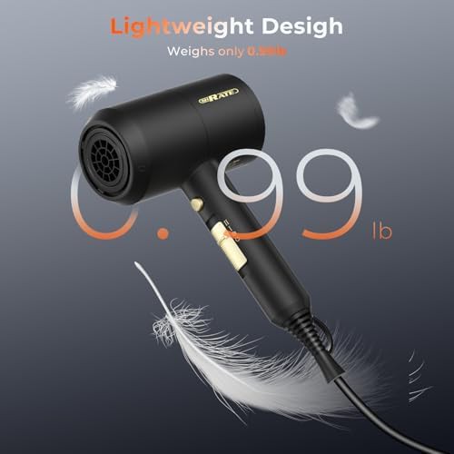 Compact portable ionic curly hair dryer — photo 4