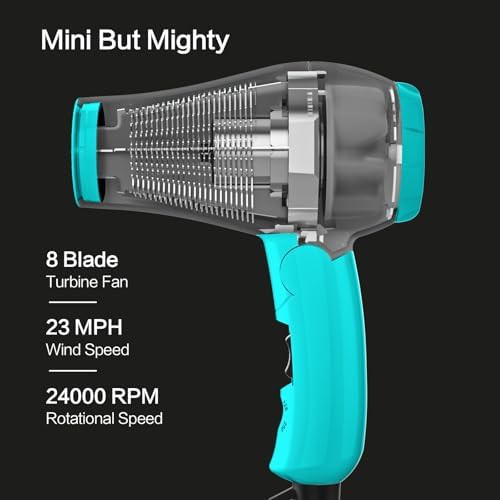 Foldable travel hair dryer mini turquoise green — photo 4