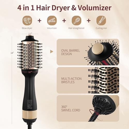 Infrared blow dryer brush with oval barrel — photo 4