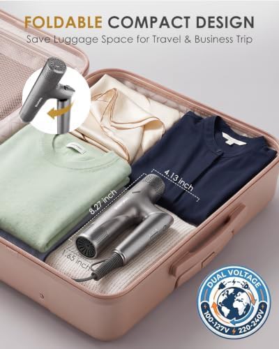 Gray Foldable Dual Voltage Travel Dryer — photo 4