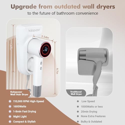 Compact bathroom wall mount blow dryer — photo 5