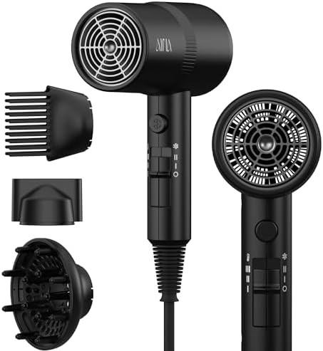Black Ceramic Dryer with Comb Attachment