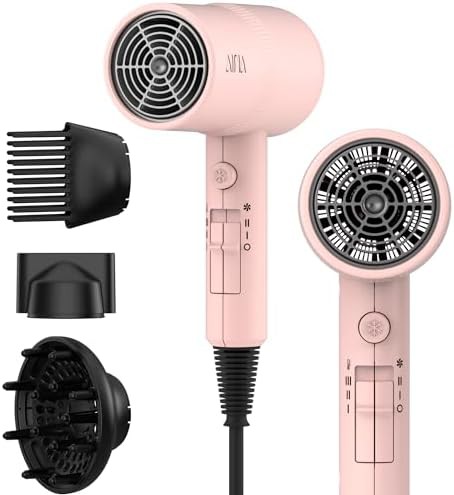 Pink Ceramic Dryer with Comb Attachment