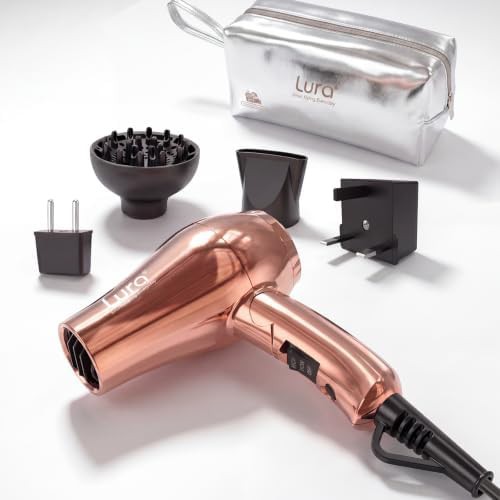 Auto dual voltage mini travel hair dryer with diffuser