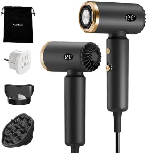 Travel dual voltage hair dryer with diffuser