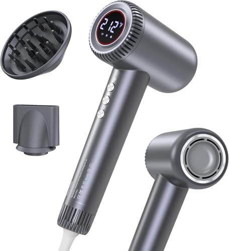 Quiet brushless motor hair dryer grey